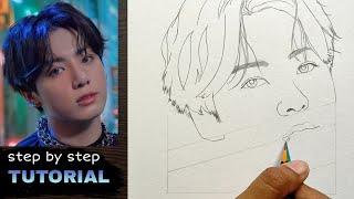 How to draw Jungkook Step by step - BTS Drawing Tutorial  YouCanDraw