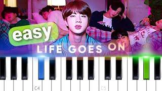 BTS - Life Goes On   EASY PIANO TUTORIAL