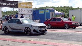 84 Audi 80 B2 Quattro 2.5T 20v vs BMW M240i xDrive Coupe 14 mile drag race