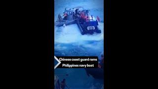 Chinese coast guard rams Philippines navy boat