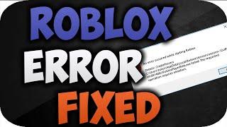 An error occurred while starting roblox 2021