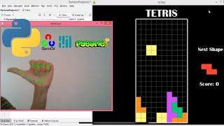 Hand Controlled Tetris  Python Pygame OpenCV and Mediapipe