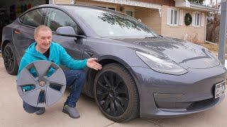 Tesla Model 3 Hubcaps by MUSKEEN Install