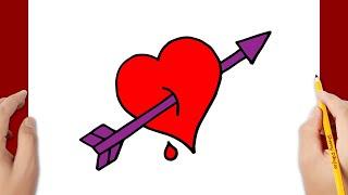 Cómo dibujar un corazón con una flecha