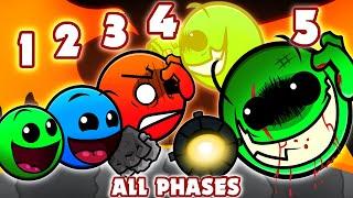 FNF Fire In The Hole ROCKY UPDATE  Lobotomy Geometry Dash 2.2 - Harder Vs Normal ALL Phases