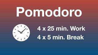 Pomodoro Technique 4 x 25 min - Study Timer 2 h 4K