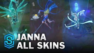 Janna All Skins  Janna VFX Update  League Of Legends