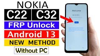 NOKIA C22C32  Google Account Bypass  ANDROID 13 without pc % Working