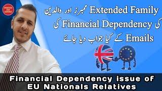 EUSSEEA Extended Family Members & Parents Financial Dependency Issue