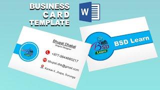 How to make Business Card Design in MS Word  Visiting Card Design in Microsoft Word