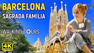 4K Barcelona Spain Sagrada Família Temple Walking Tour • January 2023
