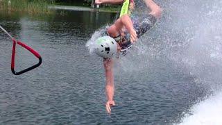 40 mph faceplants while Barefoot Waterskiing