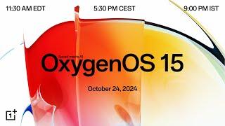 OxygenOS 15 Launch Event  Speed Meets AI