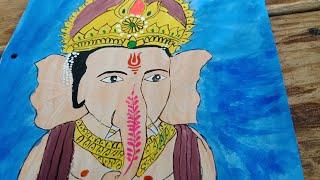 how to draw colourful painting ganesh chaturthi drawing Step by step jai ganesh chaturthi