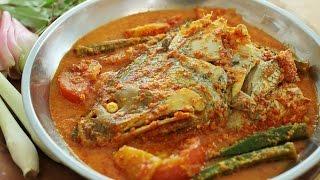 Assam Pedas Fish Head Curry Recipe  Nyonya Food - 阿叁鱼头