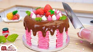 So Sweet Miniature Chocolate Strawberry Cake Decorating  ASMR Cooking Mini Food