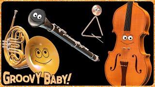 Orchestral – Baby Sensory Music Video – Cheerful Animated Instruments Play Popular Tunes