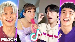 Koreans React To TikTok Stitch Videos For The First Time  Peach Korea