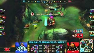 NA LCS 2016 C9 vs CLG  C9 Rush crazy Lee mechanics