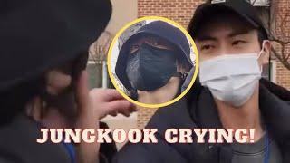 Jin weeping tears of Jungkook 