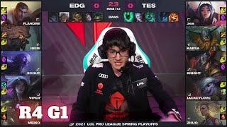 EDG vs TES - Game 1  Round 4 LPL Spring 2021 playoffs  Edward Gaming vs Top Esports G1