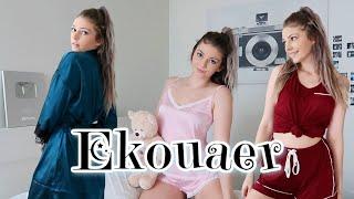 Ekouaer Silk Pajama Set Try On Haul & Review