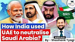 How India used UAE to neutralise Saudi Arabia?  Geopolitics Simplified  UPSC CSE  StudyIQ IAS