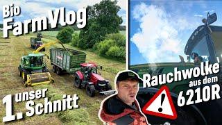 Jetzt erst 1. Schnitt? 6210R am Qualmen - Krautfäule Vorbeugen - Mais hacken & mehr Vlog 100