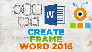 How to Create a Frame in Word 2016  How to Create a Page Border in Word