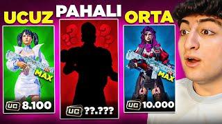 UCUZ ORTA ve PAHALI HESAP FULLEME 2 BUZ DİYARI BİRDEN MAXLADIK  PUBG Mobile