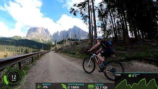 Ultimate 2 hour Scenic MTB Cycling Workout Alps ‍️ Langkofel Dolomiti Italy Garmin 4K