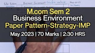 Business Environment  Paper Pattern-Strategy-IMP  M.com Sem 2  May 2023