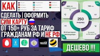 СИМ КАРТА РФ - КАК ЗАКАЗАТЬ и ОФОРМИТЬ С ДЕШЕВЫМ ТАРИФОМ РФ и НЕ РФ ГРАЖДАНАМ