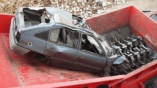 Extreme Dangerous Car Crusher Machine in Action Crush Everything & Car Shredder Modern Technology