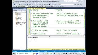 3.SQL QUERY - DIFFERENCE BETWEEN DELETE AND TRUNCATE STATEMENT .