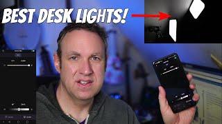 These are the best lights for a desk setup.  Godox ES30 and ES45 E-Sports LED Lights