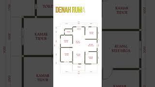 Denah rumah 9x9 Minimalis