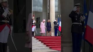French Presidents wife holds Queen Camillas hand  HELLO