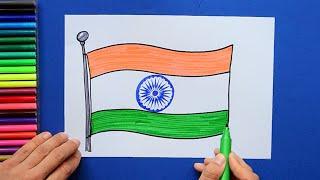 How to draw the National Flag of India  - Har Ghar Tiranga  Azadi Ka Amrit Mahotsav