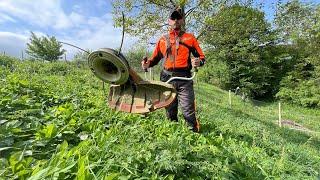 Stihl Fs 511-C with durocut 40-4 trimmer head in big and thick grass.