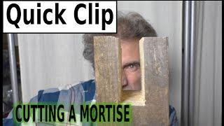 Cutting a mortise in a rail