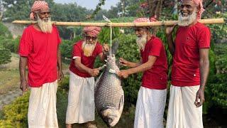 20 KG Big Catla Fish Cutting & Cooking by Grandpa - Katol Macher Kala Bhuna Recipe