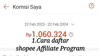 Cara Daftar Shopee Affiliate Program