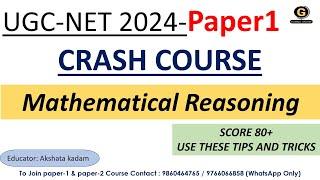 NTA UGC NET Paper 1 Preparation 2024 Crash Course  Mathematical Reasoning Paper 1