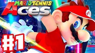 Mario Tennis Aces - Gameplay Walkthrough Part 1 - Bask Ruins Piranha Plant Forest Nintendo Switch