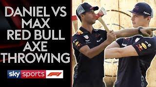 Daniel Ricciardo vs Max Verstappen  Red Bull Axe Throwing Showdown 