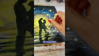Valentines DIY painting- with your own silhouette #paintingtutorial #howtopaint #valentinesday