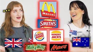 Brand Name Differences by countries  the US vs the UK vs Australia
