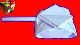 Origami Tank. How to make a tank from a paper with your hands. Origami