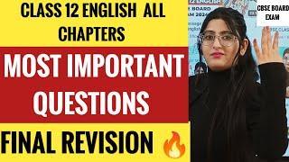 Class 12 English most important questions  LAST MINUTE REVISION CBSE CLASS 12 ENGLISH